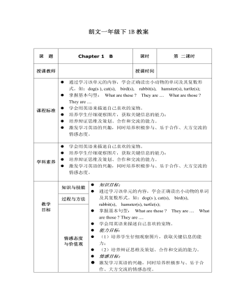 一年级朗文教材下册1B Chapter 1 B (精选版）