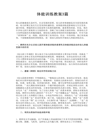 体能训练教案3篇(精品版)