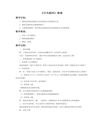 《百鸟朝凤》教案(精选版)