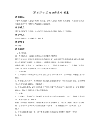 《贝多芬与<月光奏鸣曲>》教案 (精品版)