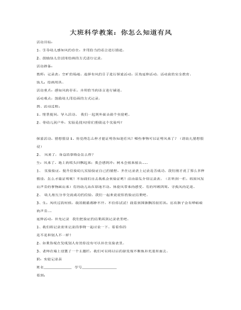 大班科学教案：你怎么知道有风？(最终版)