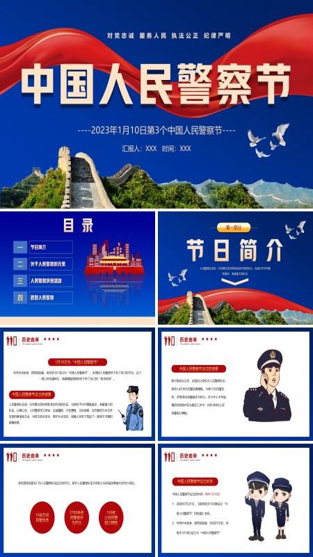 中国人民警察节节日介绍PPT