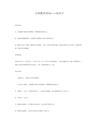 大班数学活动――玩夹子课件教案(最全)