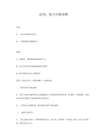 大班体育游戏复习火眼金睛课件教案(最全)