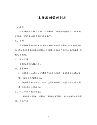 主播薪酬管理制度（精修版）