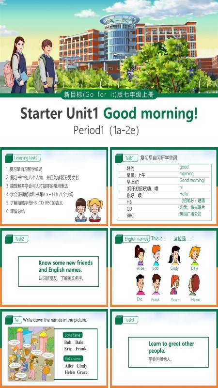 初中英语人教版七年级上册《Starter Unit 1 Good morning(1a-2e)》课件PPT