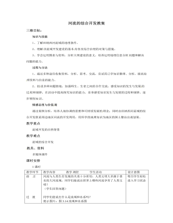 人教版高中地理必修3河流的综合开发教案（比赛版）