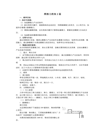 人教版新课标高中物理必修1摩擦力教案2篇（内容完整）