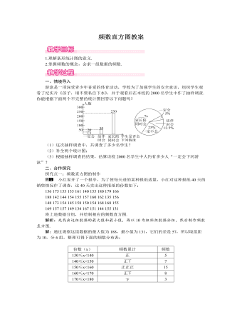 北师大初中七年级数学上册频数直方图教案1（内容丰富）